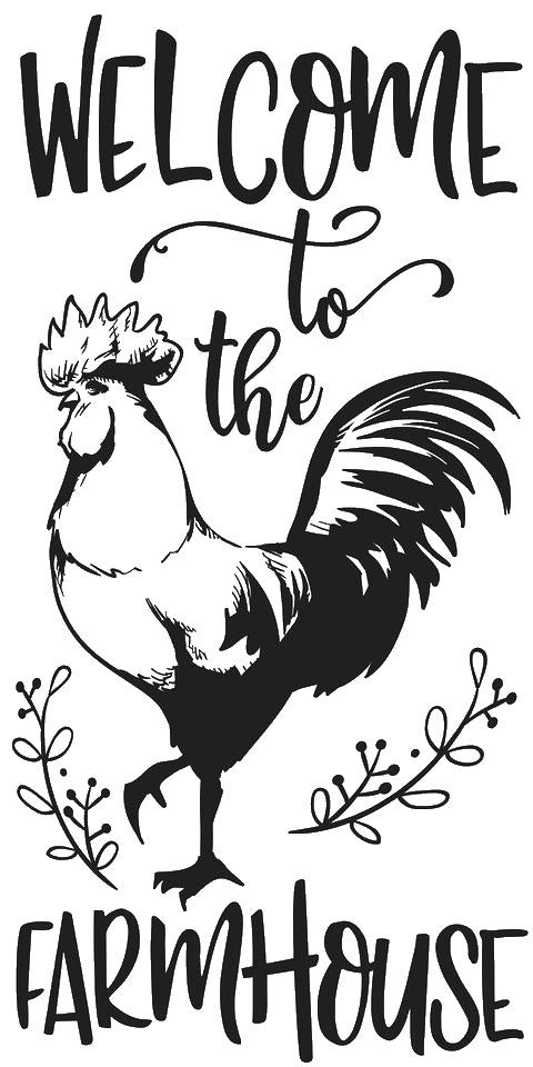 Rooster With Crown Welcome To The stencil photo 7