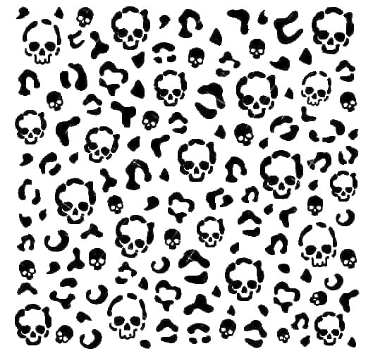 Skulls And Flower Shapes Scattered Across stencil photo 7