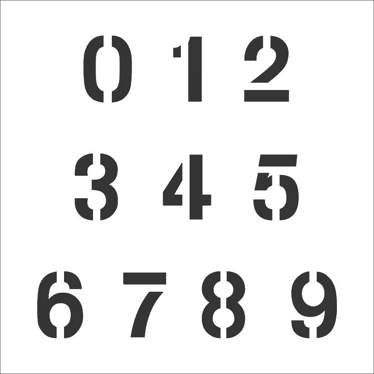 Reusable Mylar Stencil - Numbers 0 to 9 for Art, Home Decor & DIY Crafts Template