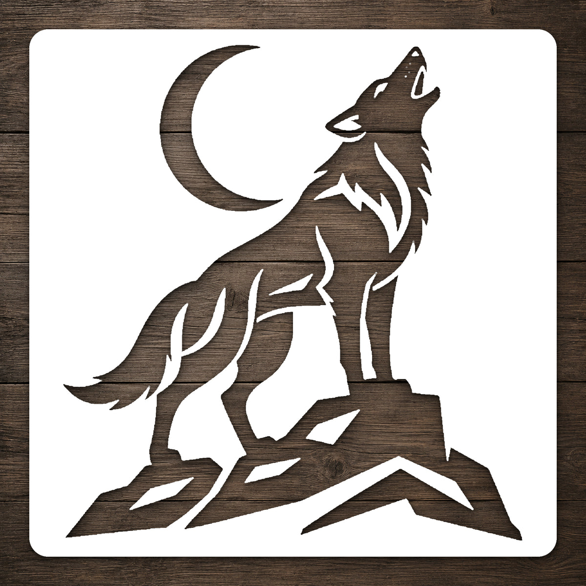Howling Wolf Mylar Stencil for Art, Home Decor, DIY Crafts & Unique Gifts Template