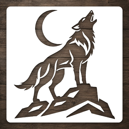 Howling Wolf Mylar Stencil for Art, Home Decor, DIY Crafts & Unique Gifts Template