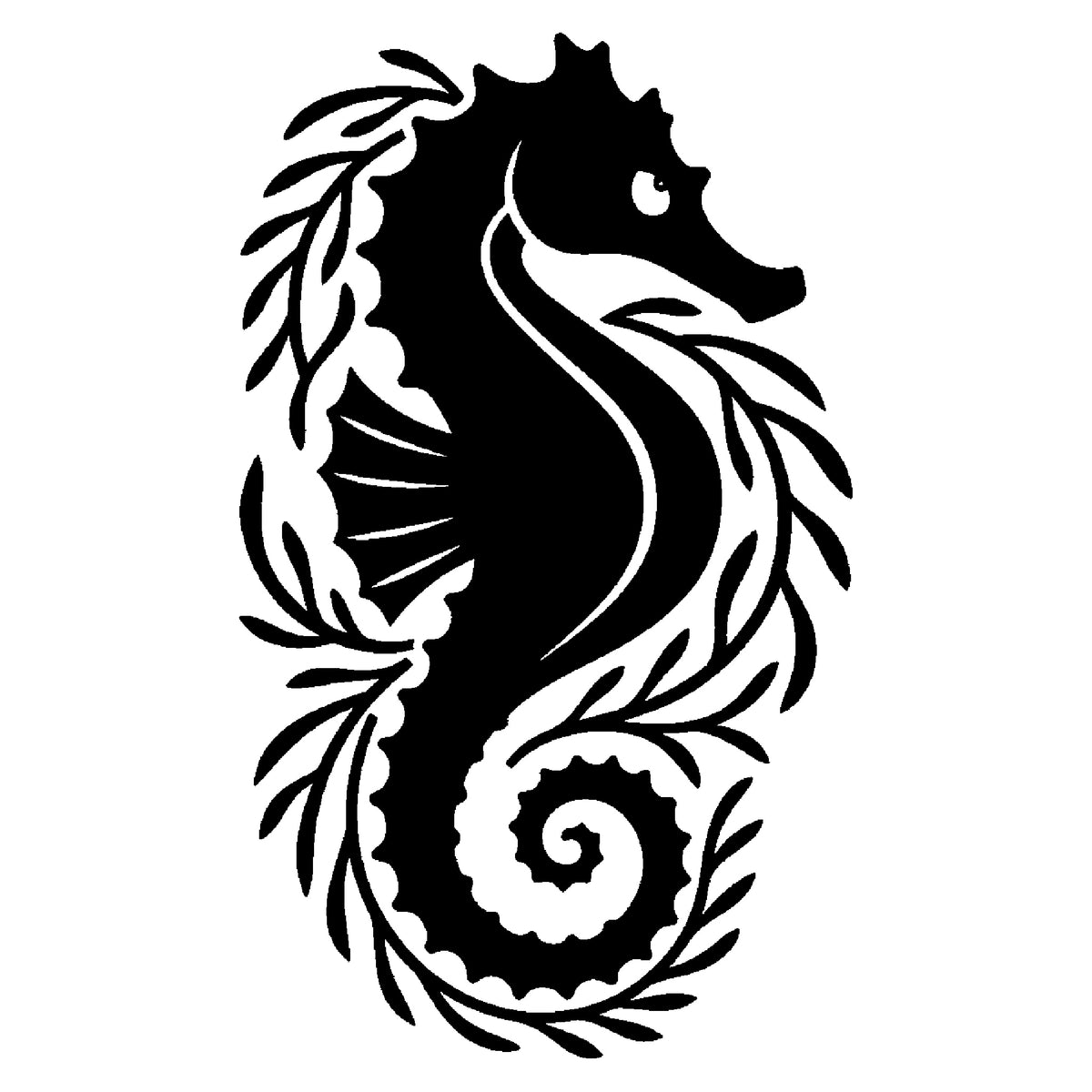 Seahorse and Seaweed Reusable Mylar Stencil for Art and DIY Crafts Template
