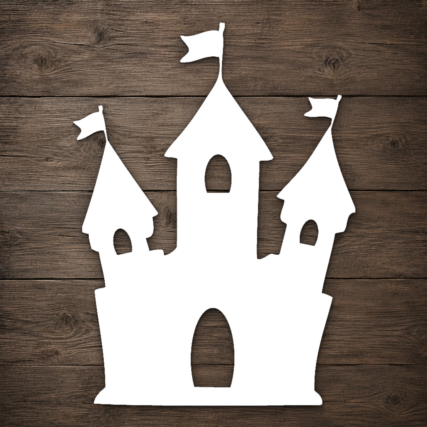 Castle Stencil with Flags and Towers for DIY Crafts and Home Decor Template
