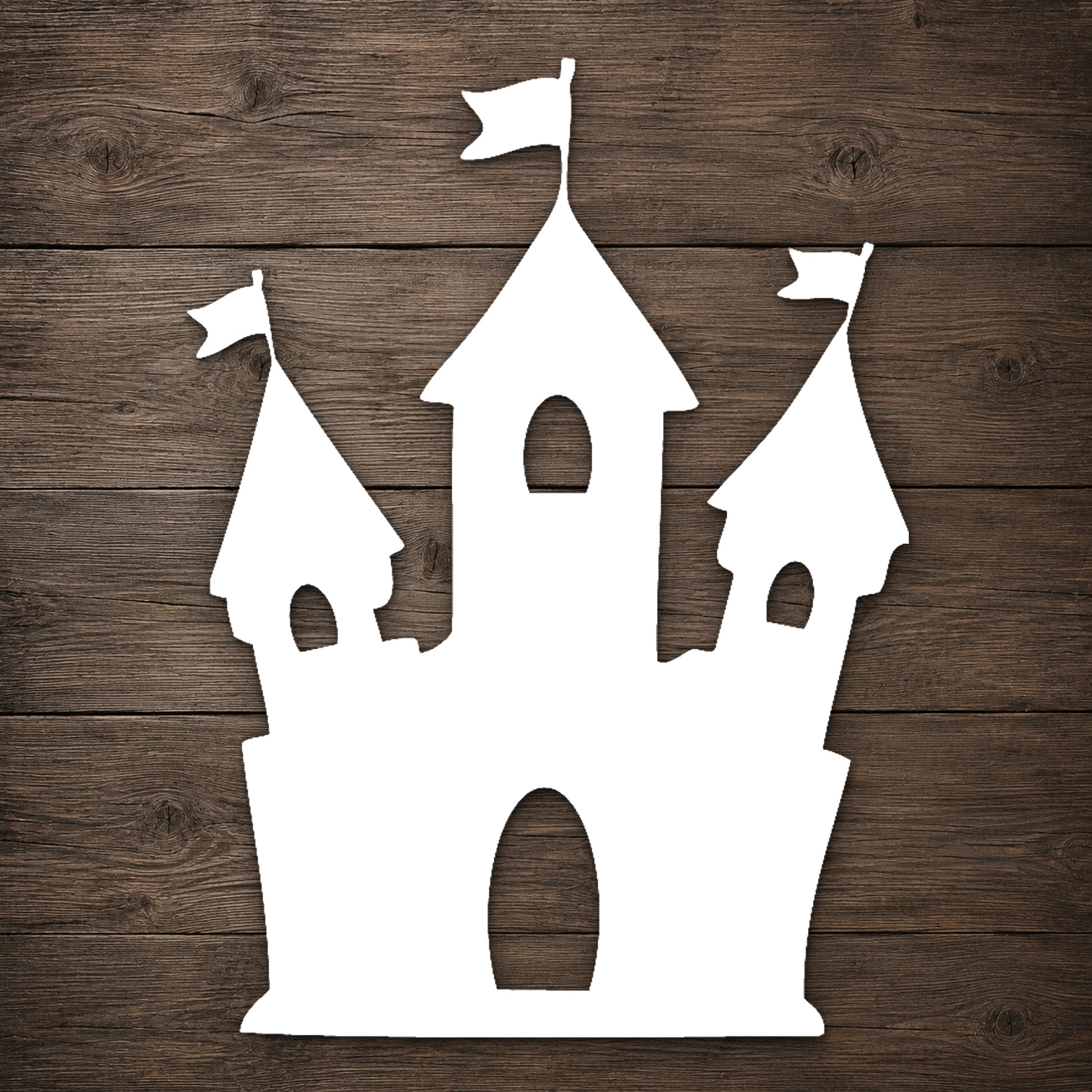 Castle Stencil with Flags and Towers for DIY Crafts and Home Decor Template