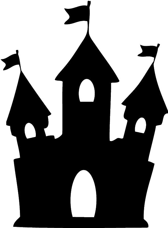 Castle Stencil with Flags and Towers for DIY Crafts and Home Decor Template