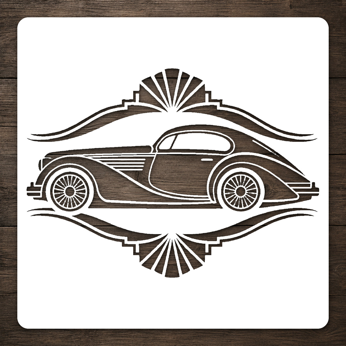 Classic Grand Touring Sports Car Reusable Mylar Stencil for Art and DIY Crafts Template