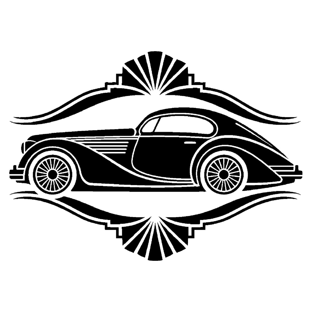 Classic Grand Touring Sports Car Reusable Mylar Stencil for Art and DIY Crafts Template