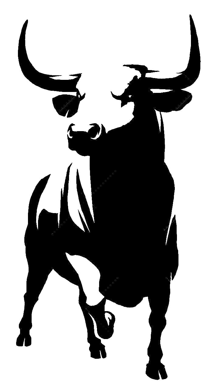Bull Standing With Horns And Features stencil photo 7
