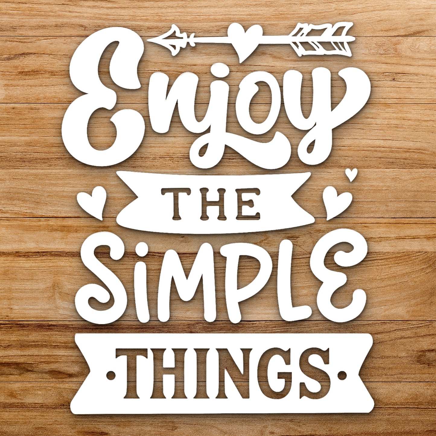 Saying Enjoy The Simple Things With reusable Mylar wall painting stencil
