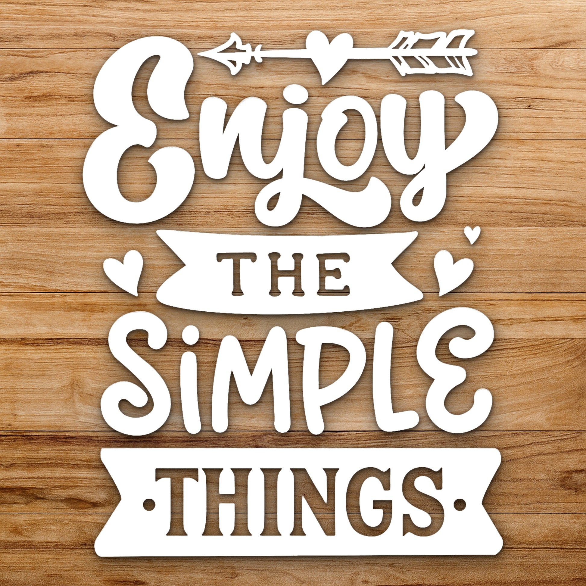 Saying Enjoy The Simple Things With reusable Mylar wall painting stencil
