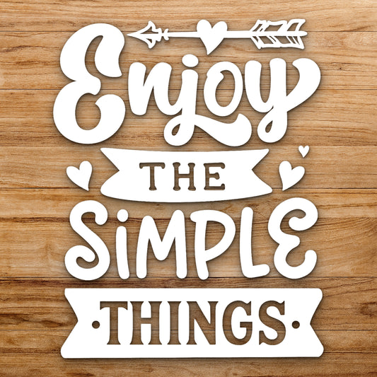 Saying Enjoy The Simple Things With reusable Mylar wall painting stencil