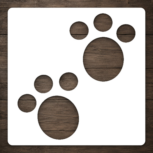 Animal Paw Print Stencil for DIY Crafts, Home Decor, and Unique Gifts Template