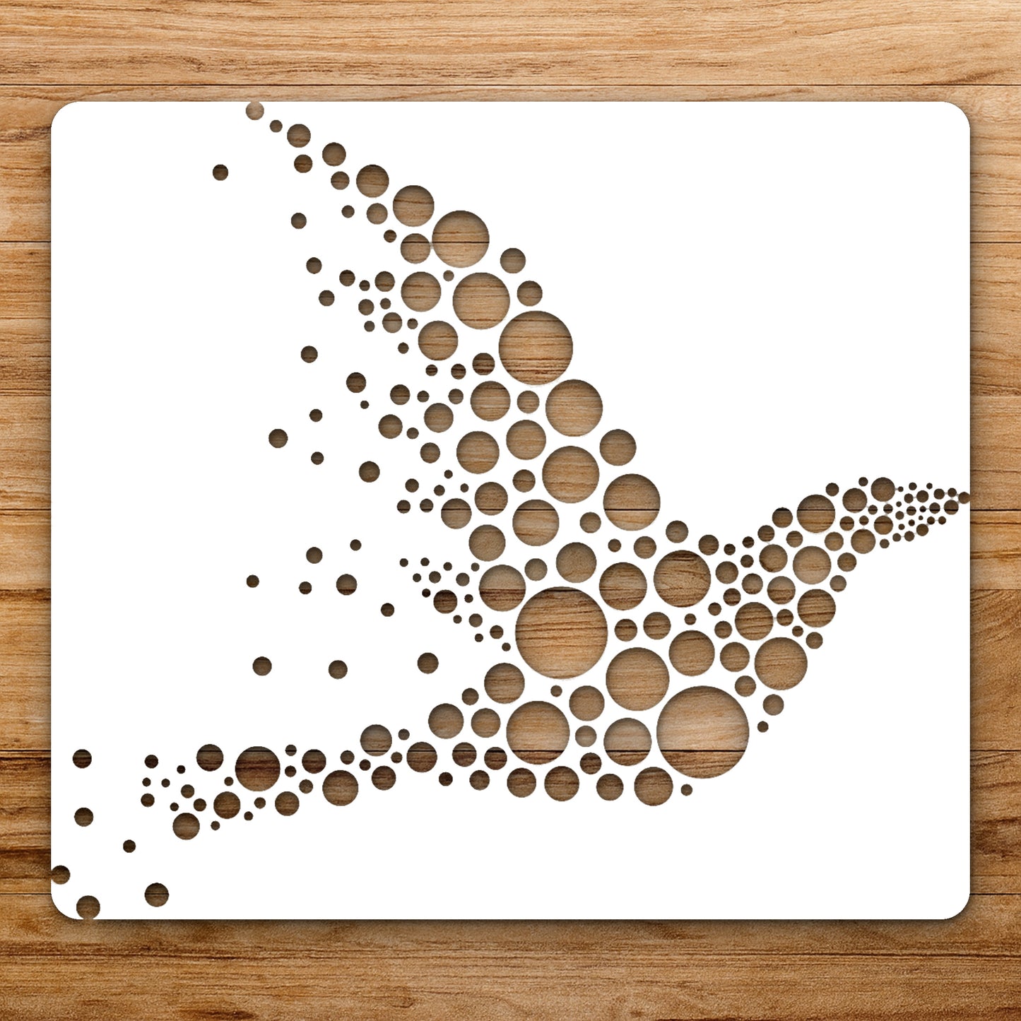 Bird Shape Made Of Circles In reusable Mylar wall painting stencil