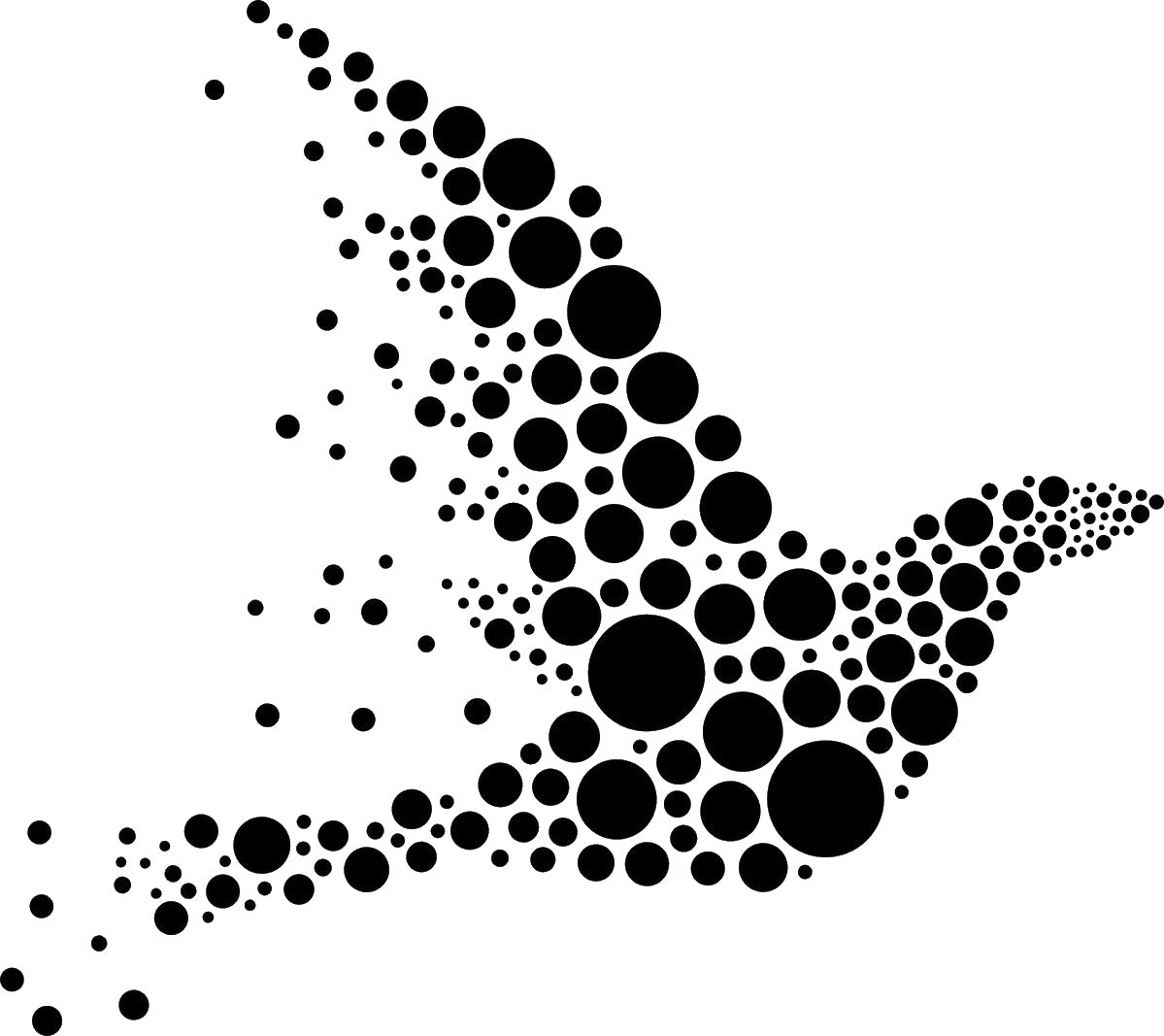 Bird Shape Made Of Circles In stencil photo 7
