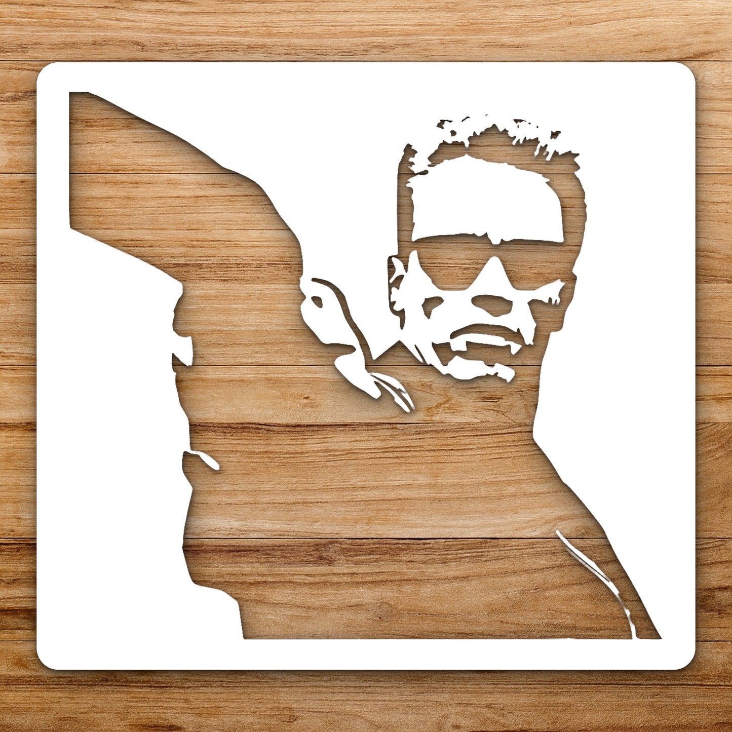 Person With Sunglasses Arm Raised Jacket reusable Mylar wall painting stencil