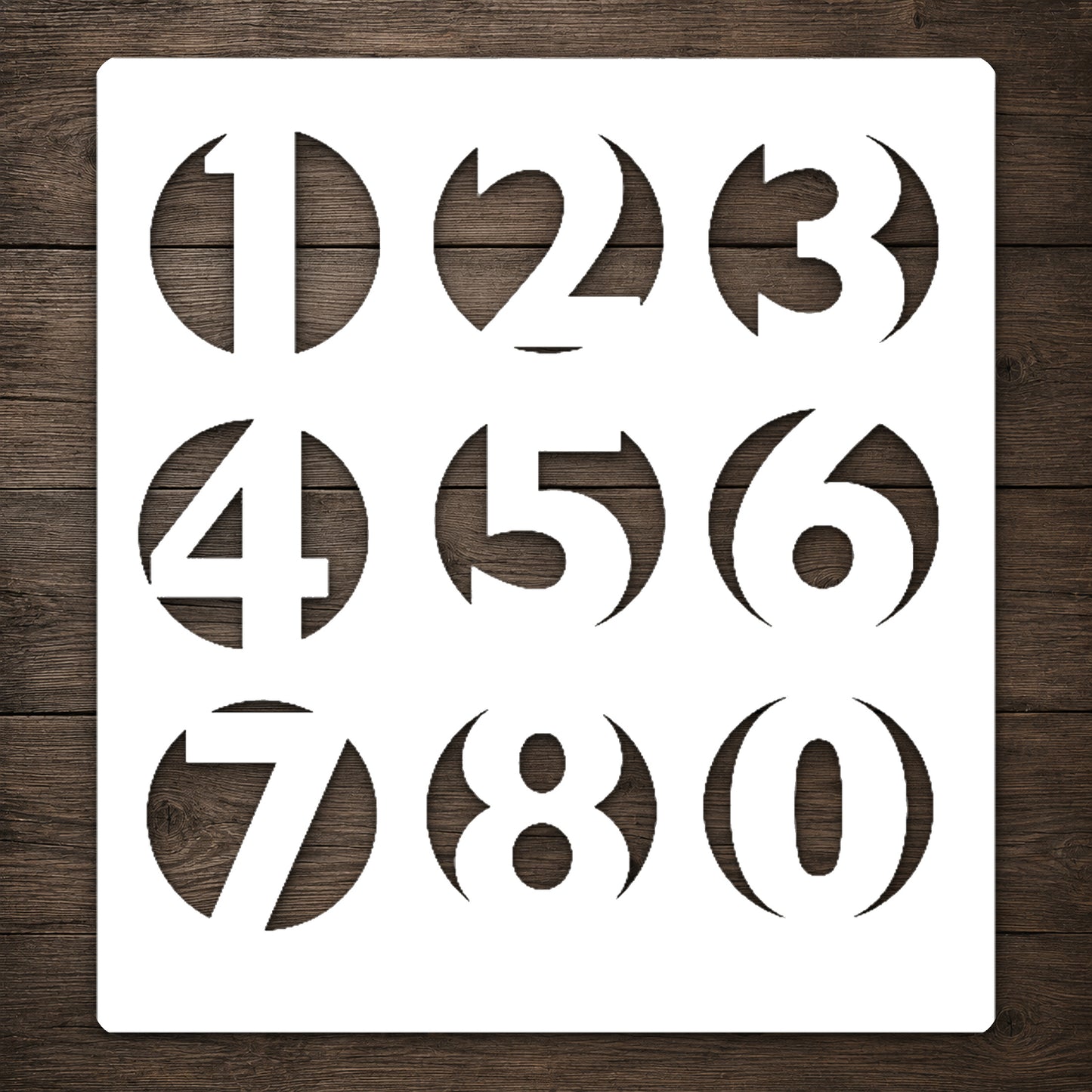 Numbers in Circular Shapes Reusable Mylar Stencil for Art, Home Decor, and DIY Crafts Template