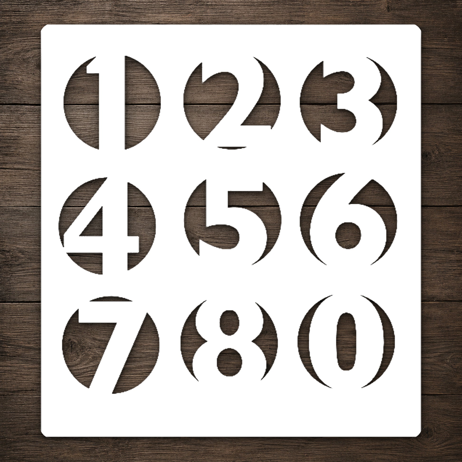 Numbers in Circular Shapes Reusable Mylar Stencil for Art, Home Decor, and DIY Crafts Template