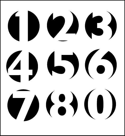 Numbers in Circular Shapes Reusable Mylar Stencil for Art, Home Decor, and DIY Crafts Template