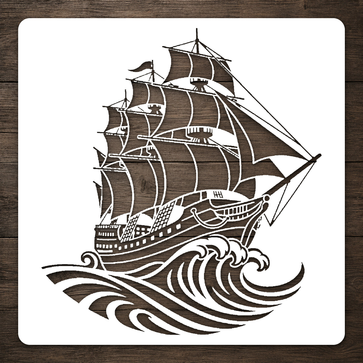 Classic Sailing Ship Stencil for Art, Home Decor, DIY Crafts, Unique Gifts Template