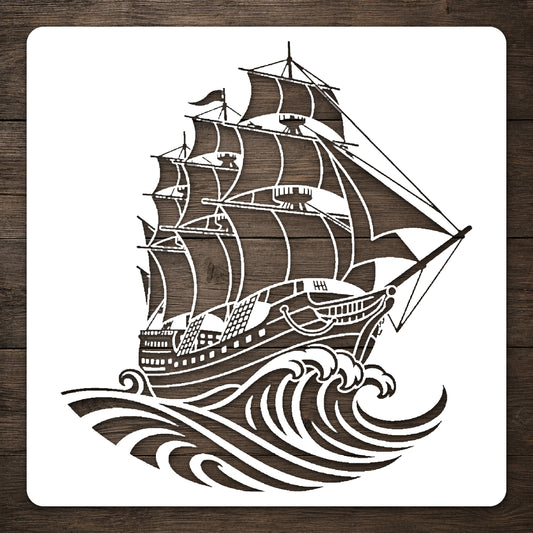 Classic Sailing Ship Stencil for Art, Home Decor, DIY Crafts, Unique Gifts Template