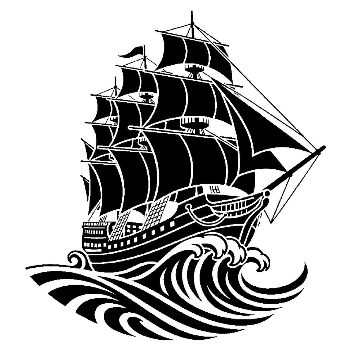 Classic Sailing Ship Stencil for Art, Home Decor, DIY Crafts, Unique Gifts Template