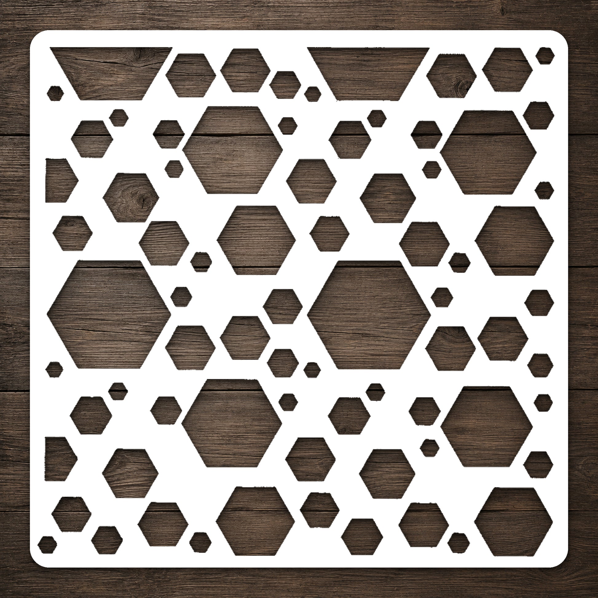 Repeating Hexagon Shapes Reusable Mylar Stencil for Art & DIY Crafts Template