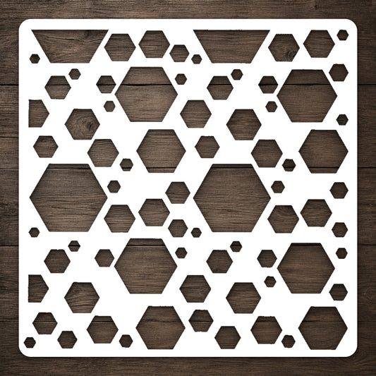 Repeating Hexagon Shapes Reusable Mylar Stencil for Art & DIY Crafts Template