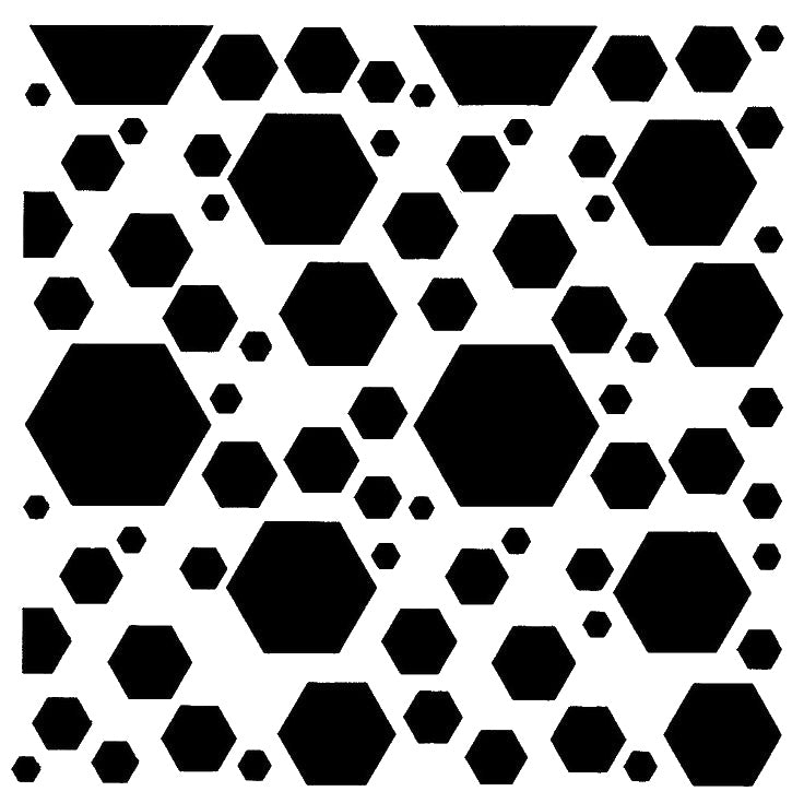 Repeating Hexagon Shapes Reusable Mylar Stencil for Art & DIY Crafts Template