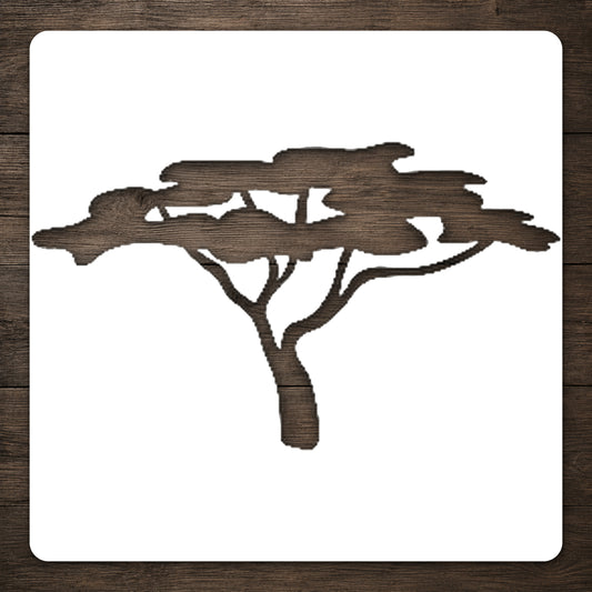 Broad Canopy Acacia Tree Reusable Mylar Stencil for Art, Home Decor, and DIY Crafts Template