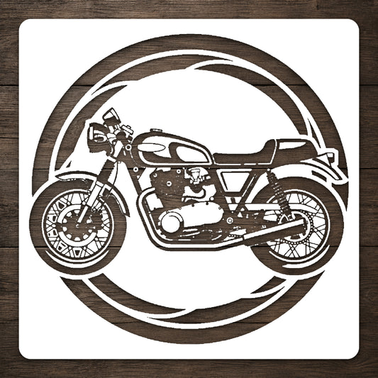 Vintage Cafe Racer Motorcycle Stencil for Art, Home Decor, DIY Crafts, Unique Gifts Template