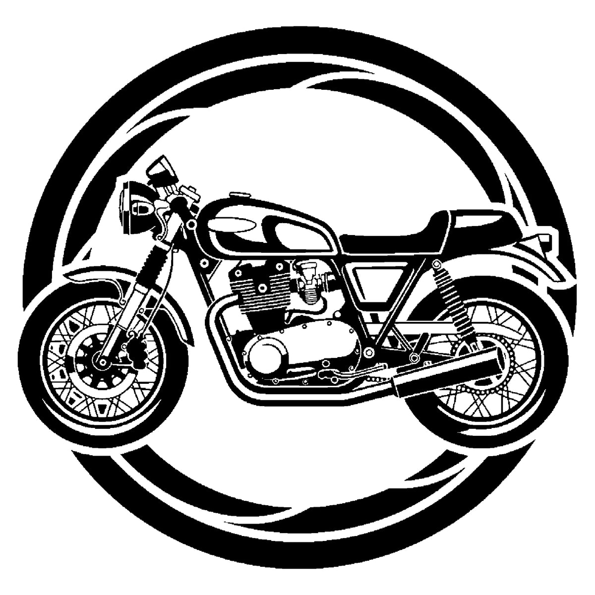Vintage Cafe Racer Motorcycle Stencil for Art, Home Decor, DIY Crafts, Unique Gifts Template