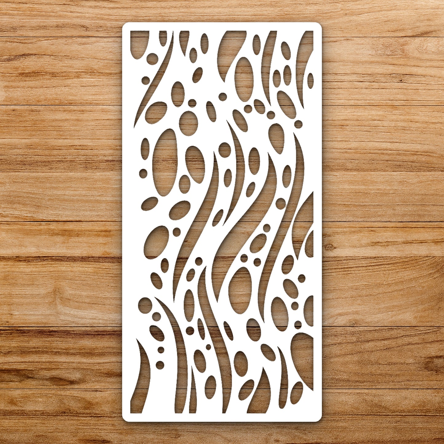 Curved And Ovals Arranged In Various reusable Mylar wall painting stencil