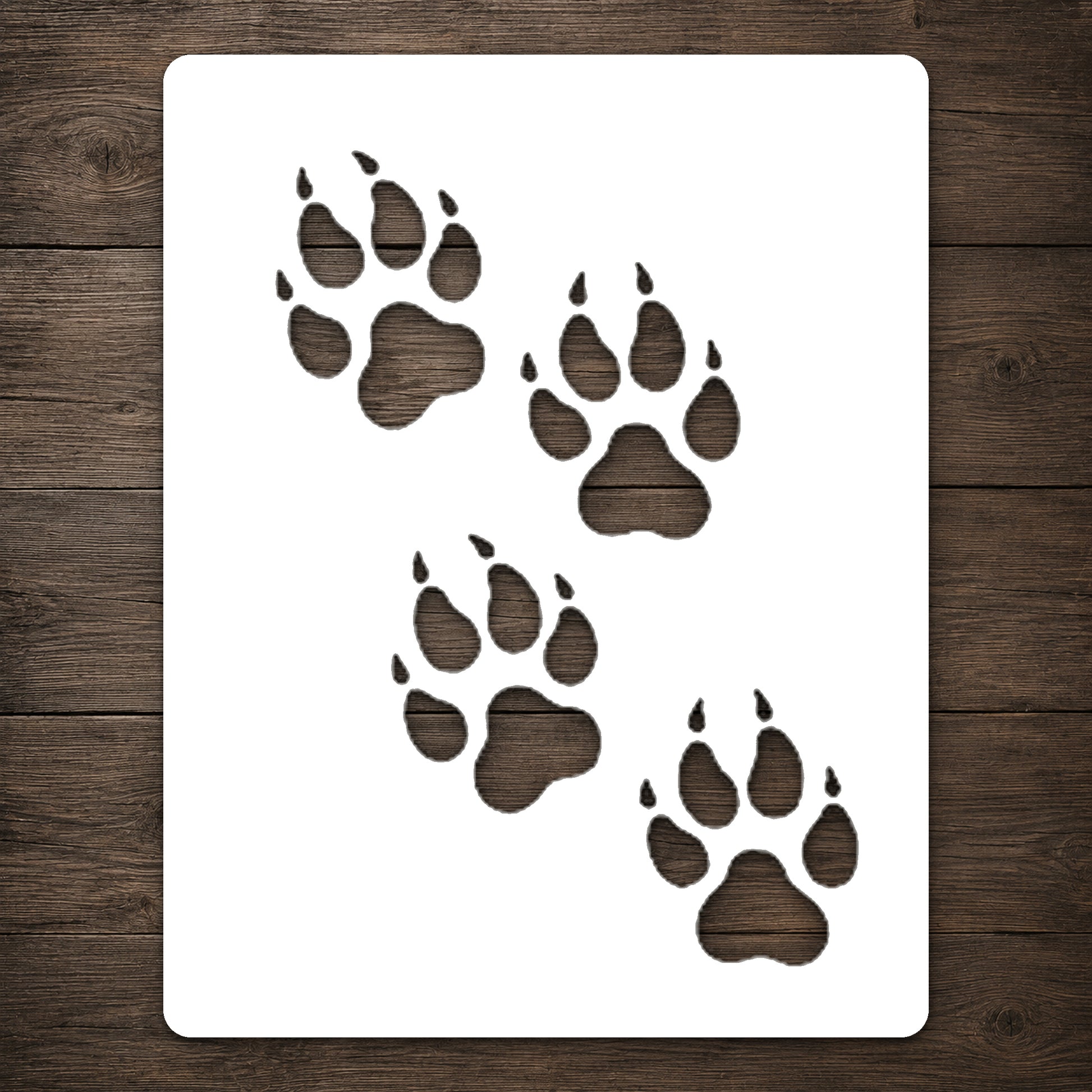 Animal Paw Prints Reusable Mylar Stencil for Art, Home Decor, and DIY Crafts Template