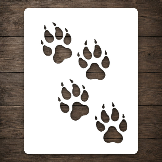 Animal Paw Prints Reusable Mylar Stencil for Art, Home Decor, and DIY Crafts Template