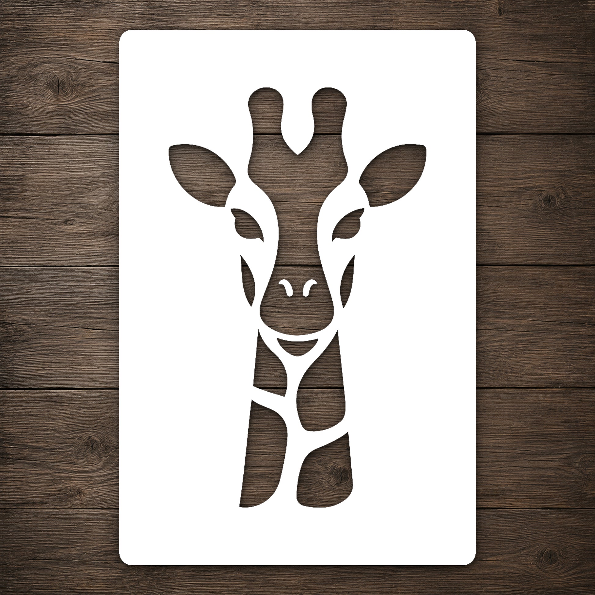 Giraffe Head Close Up Reusable Mylar Stencil for Art, Home Decor, and DIY Crafts Template