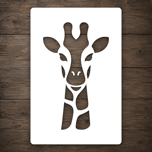 Giraffe Head Close Up Reusable Mylar Stencil for Art, Home Decor, and DIY Crafts Template