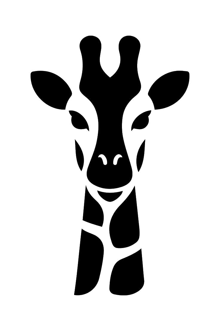 Giraffe Head Close Up Reusable Mylar Stencil for Art, Home Decor, and DIY Crafts Template