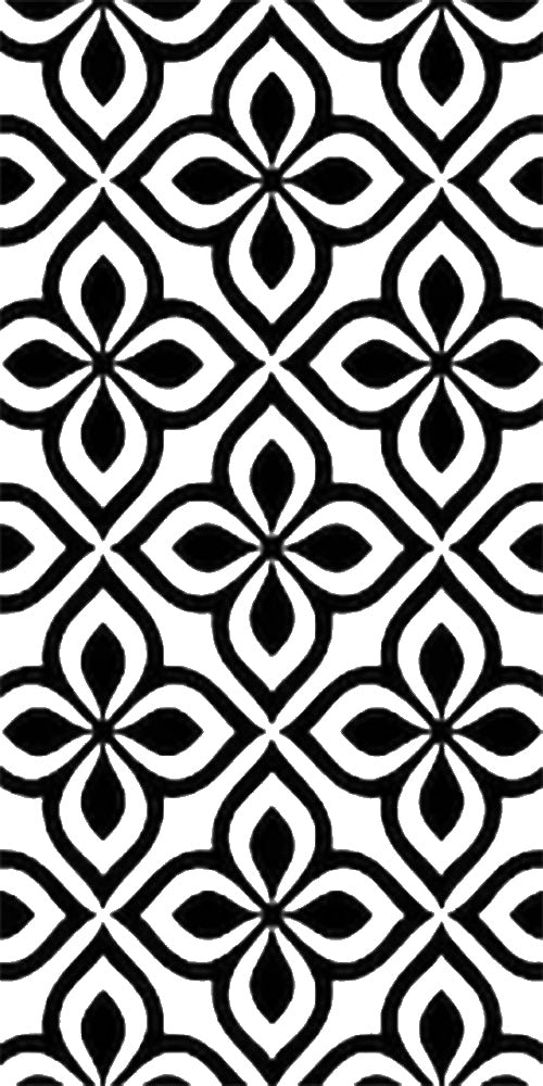 Repeated Floral Shapes With Symmetrical Arrangement stencil photo 7