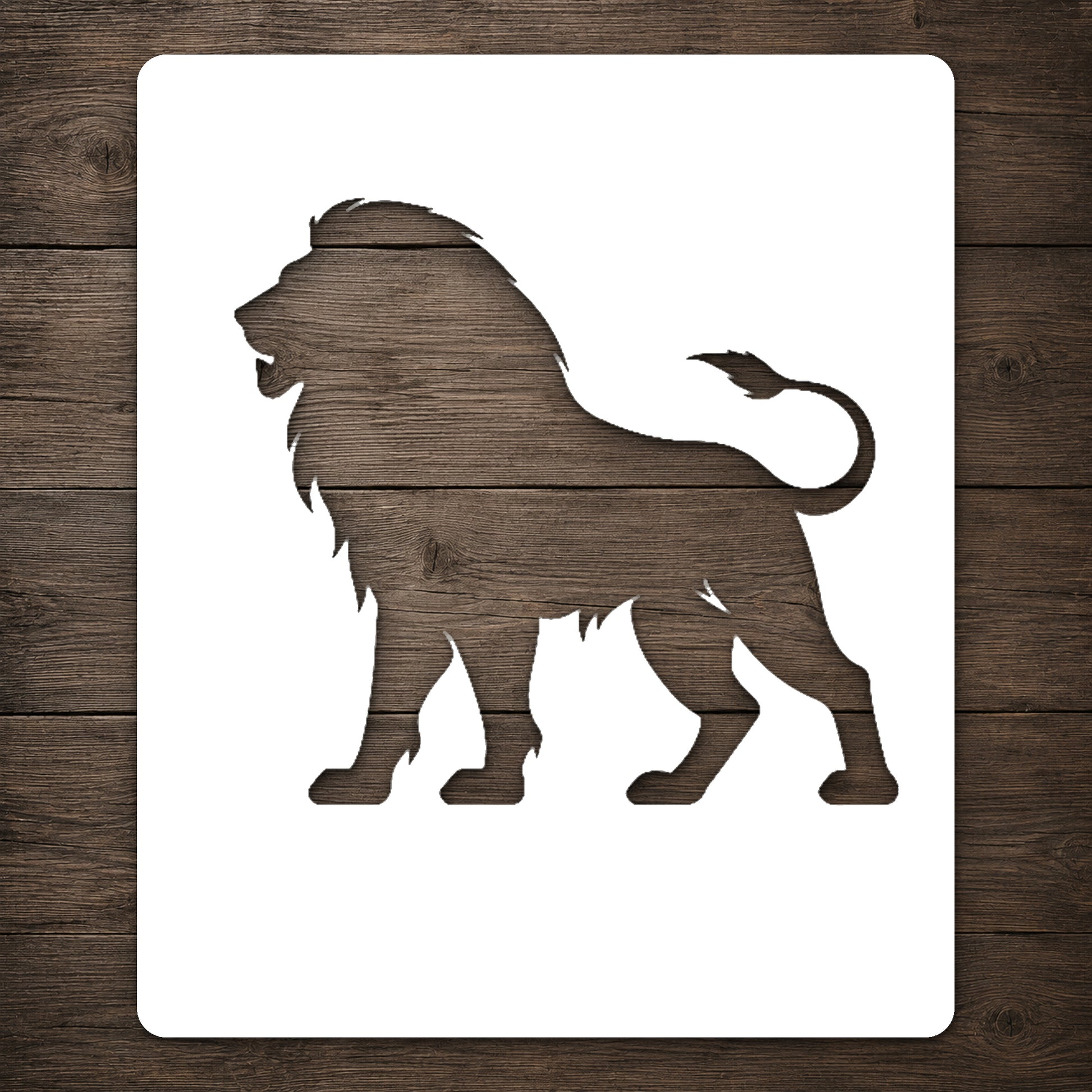 Roaring Lion Side View Reusable Mylar Stencil for Art, Home Decor, and DIY Crafts Template