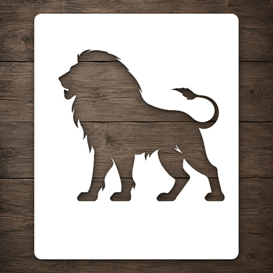 Roaring Lion Side View Reusable Mylar Stencil for Art, Home Decor, and DIY Crafts Template