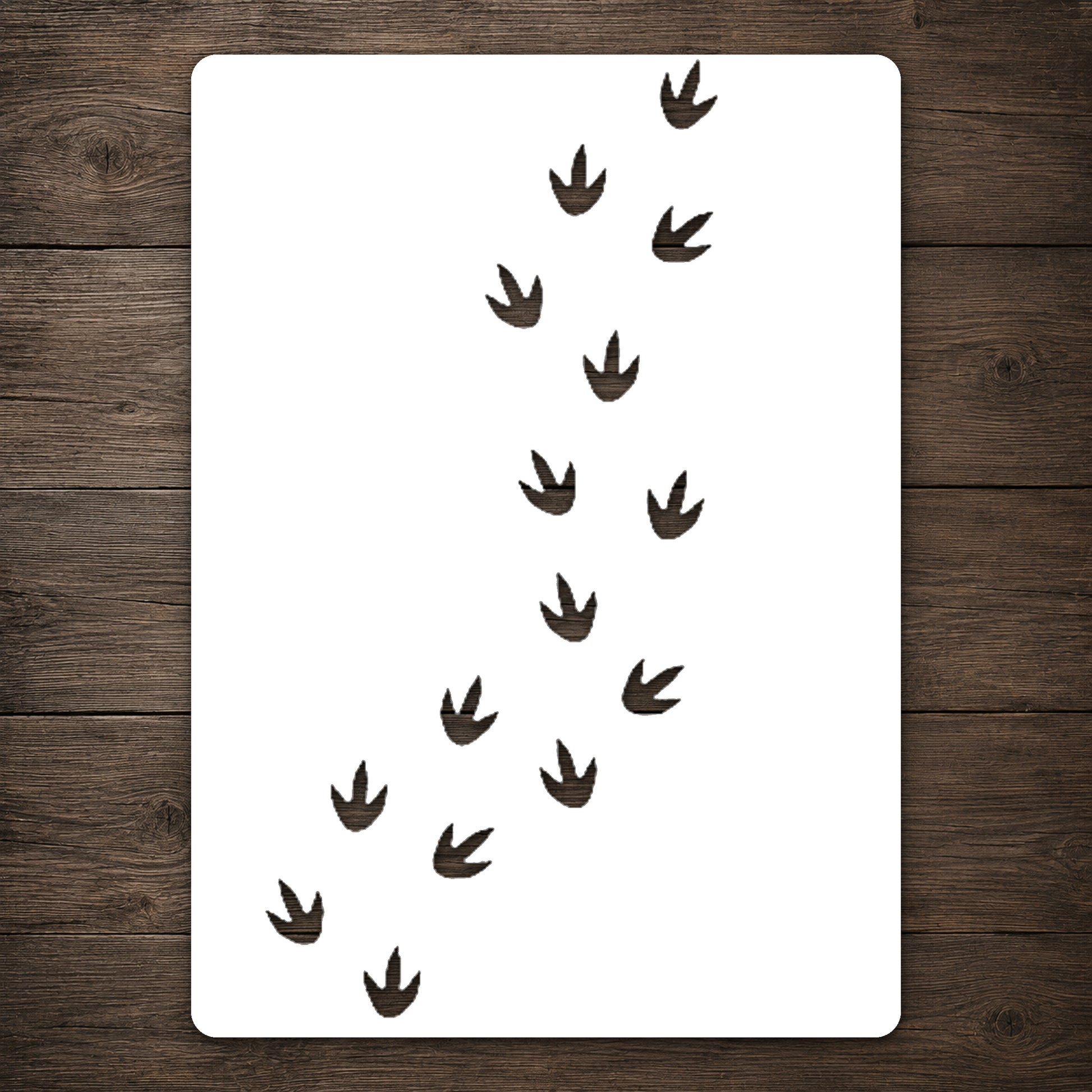 Bird Footprints in a Row Reusable Plastic Stencil for Art and DIY Home Decor Template