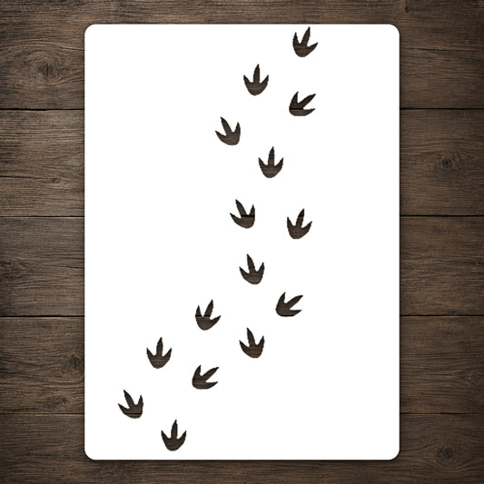 Bird Footprints in a Row Reusable Plastic Stencil for Art and DIY Home Decor Template