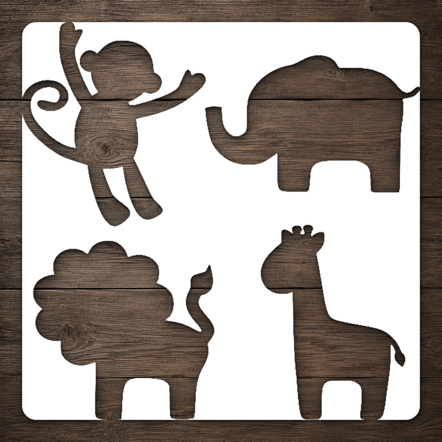Playful Monkey Jumping Up Reusable Mylar Stencil for Art and DIY Crafts Template