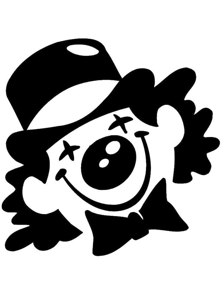 Clown With Hat And Bow Tie stencil photo 7