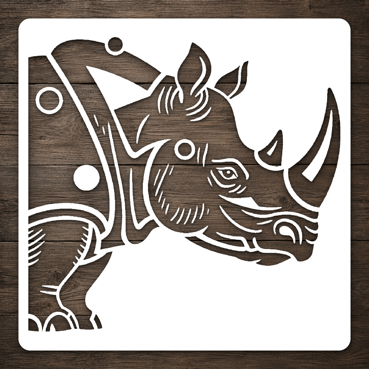 Rhinoceros Side Profile Stencil for Art, Home Decor & DIY Crafts Template