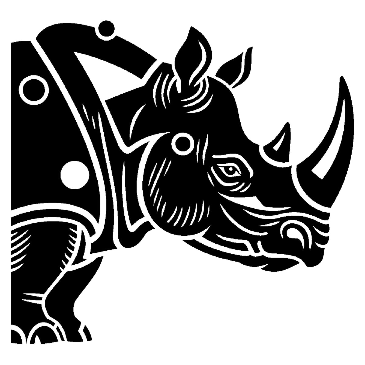 Rhinoceros Side Profile Stencil for Art, Home Decor & DIY Crafts Template