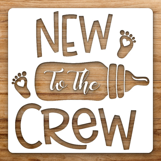 Displays New To The Crew Baby reusable Mylar wall painting stencil