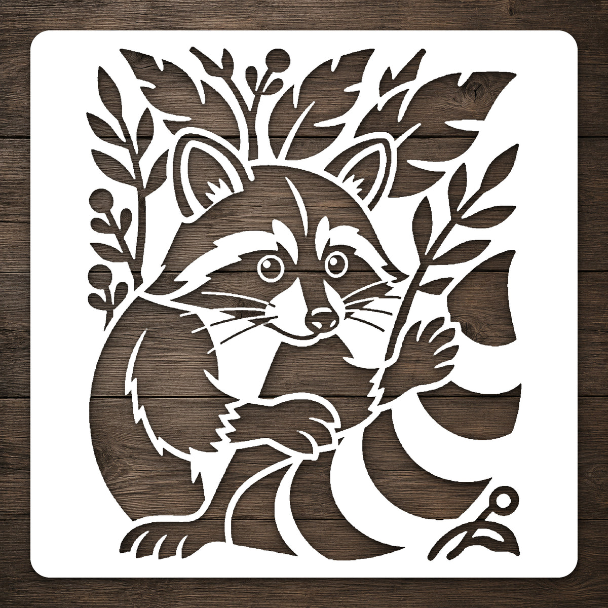 Raccoon Peeking Stencil for DIY Crafts and Home Decor Template