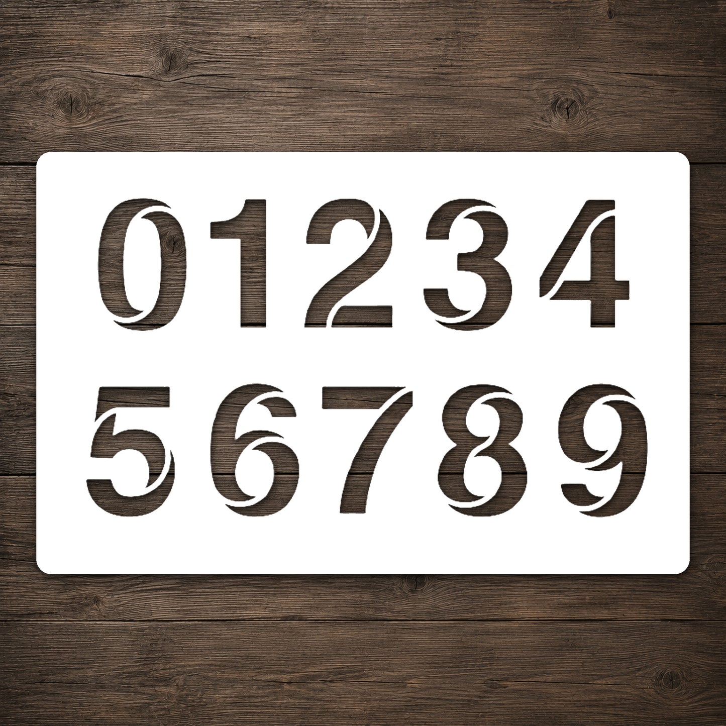 Reusable Mylar Stencil - Zero-One-Two-Three-Four-Five-Six-Seven for DIY Crafts & Home Decor Template