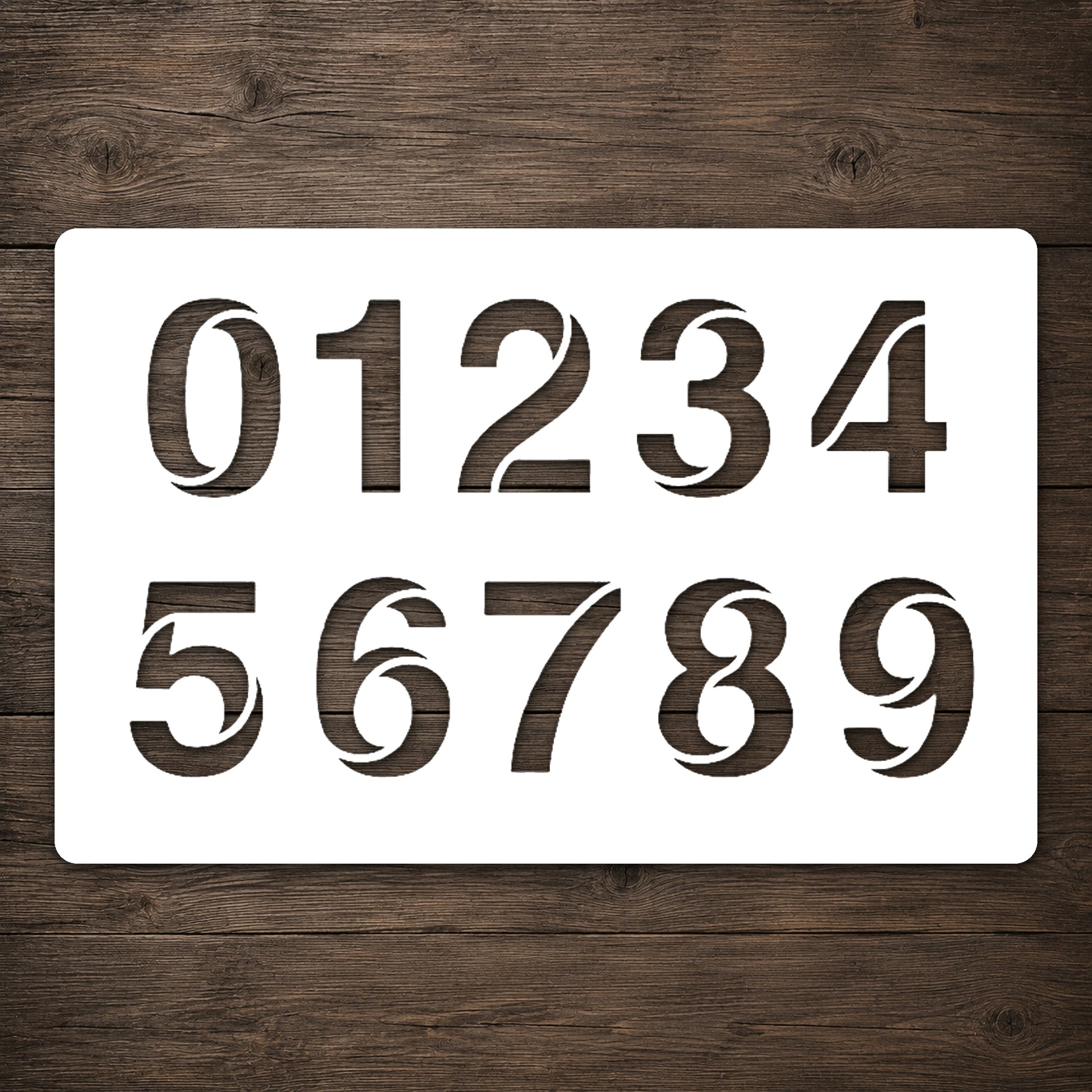 Reusable Mylar Stencil - Zero-One-Two-Three-Four-Five-Six-Seven for DIY Crafts & Home Decor Template